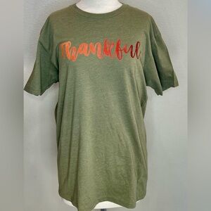 Thanksgiving Tee Thankful Short Sleeve T-Shirt SZ Medium